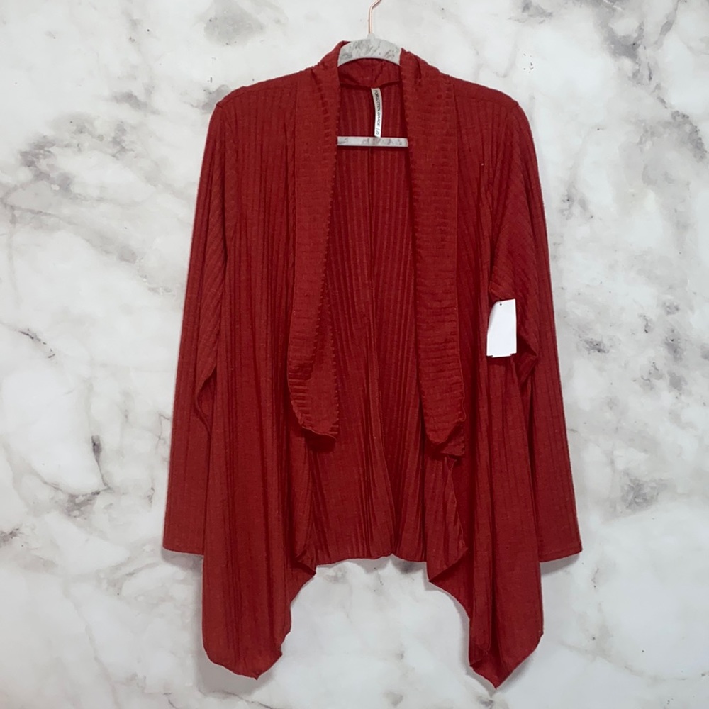 Forgotten Grace Open Front Lightweight Ribbed Cardigan
